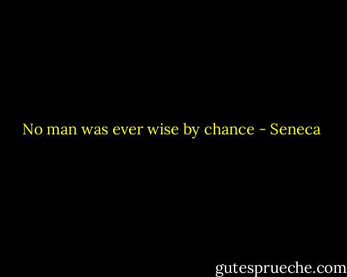 No man was ever wise by chance - Seneca