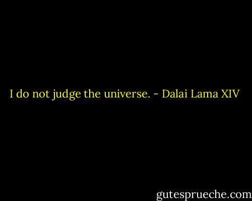 I do not judge the universe. - Dalai Lama XIV