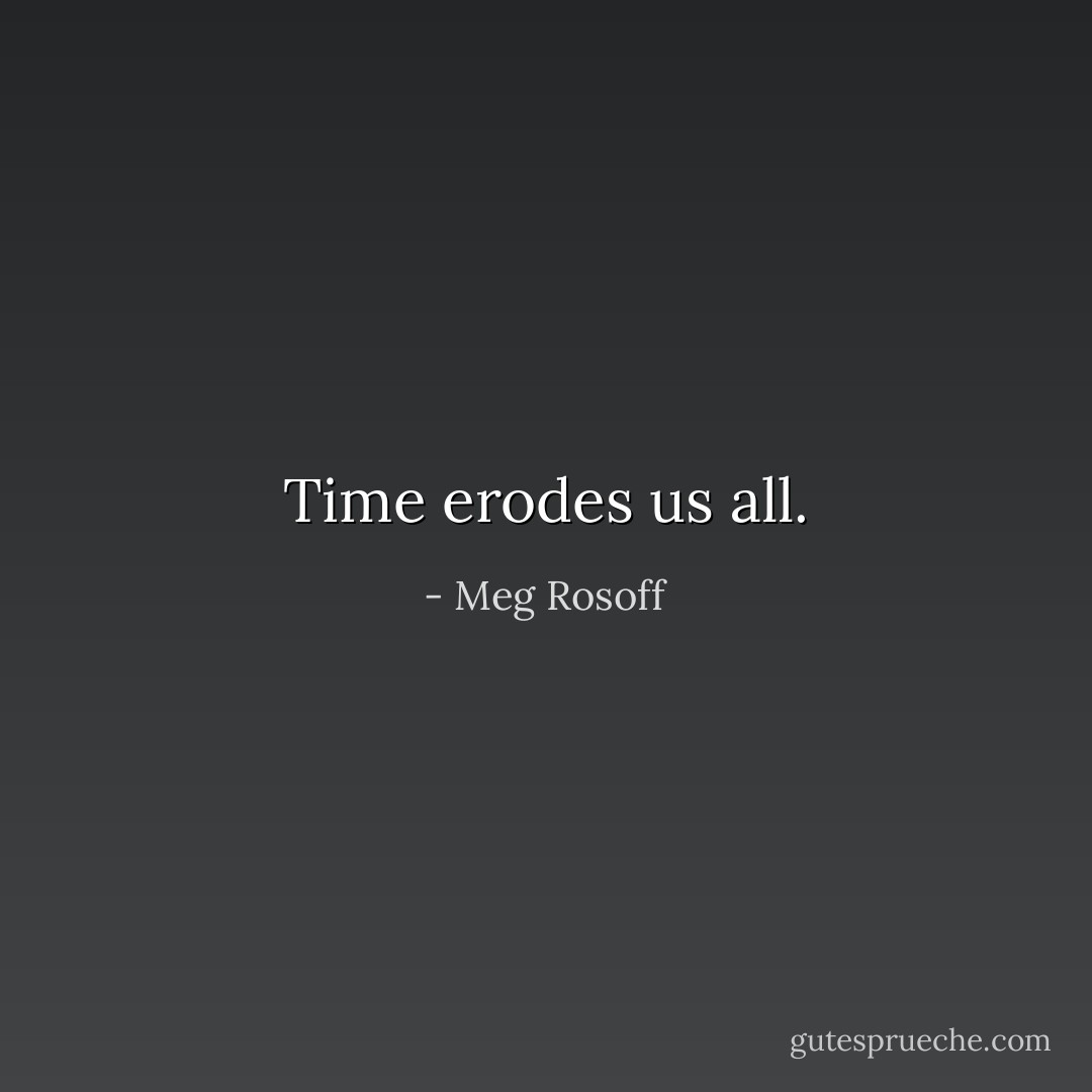 Time erodes us all. - Meg Rosoff
