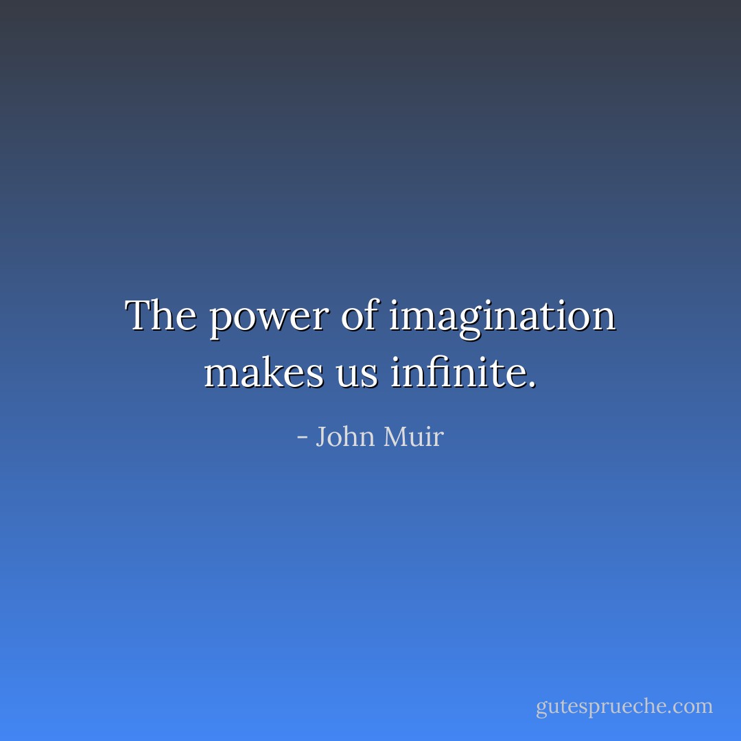 The power of imagination makes us infinite. - John Muir