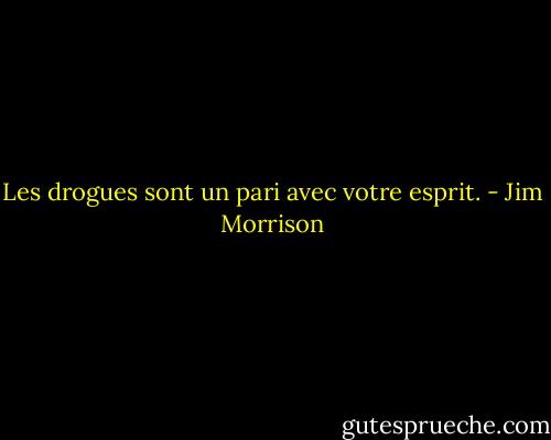 Les drogues sont un pari avec votre esprit. - Jim Morrison