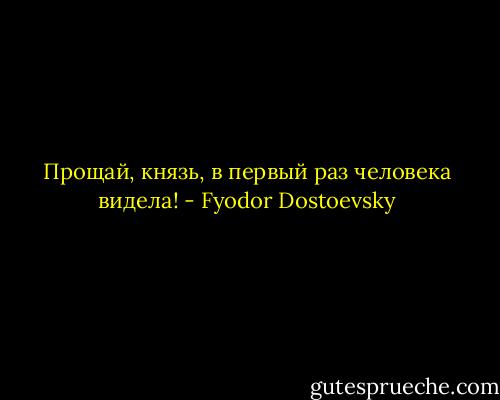 Прощай, князь, в первый раз человека видела! - Fyodor Dostoevsky