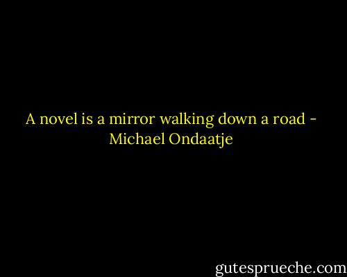 A novel is a mirror walking down a road - Michael Ondaatje