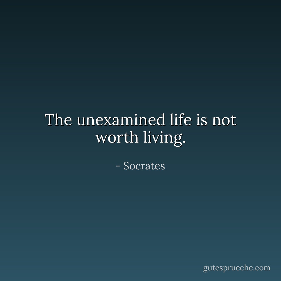The unexamined life is not worth living. - Socrates