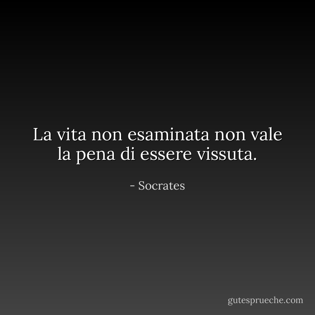La vita non esaminata non vale la pena di essere vissuta. - Socrates