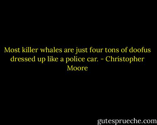 Most killer whales are just four tons of doofus dressed up like a police car. - Christopher Moore