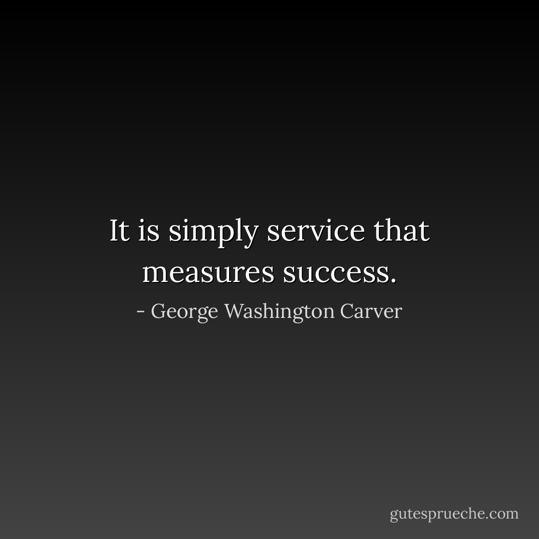 It is simply service that measures success. - George Washington Carver