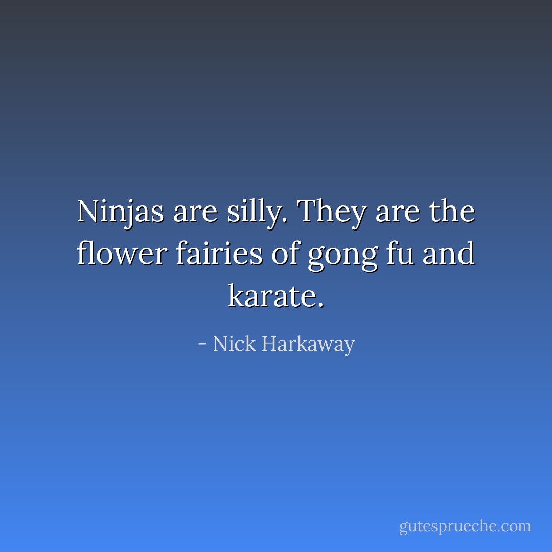 Ninjas are silly. They are the flower fairies of gong fu and karate. - Nick Harkaway