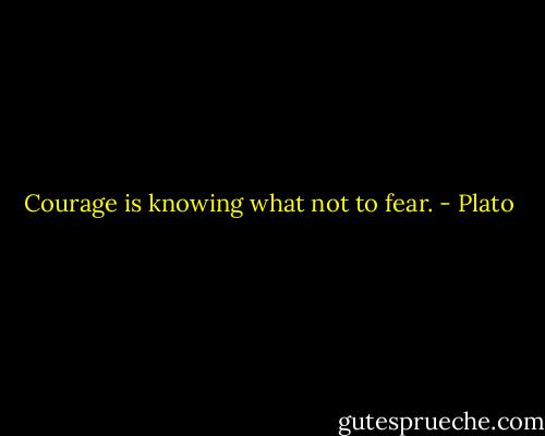 Courage is knowing what not to fear. - Plato