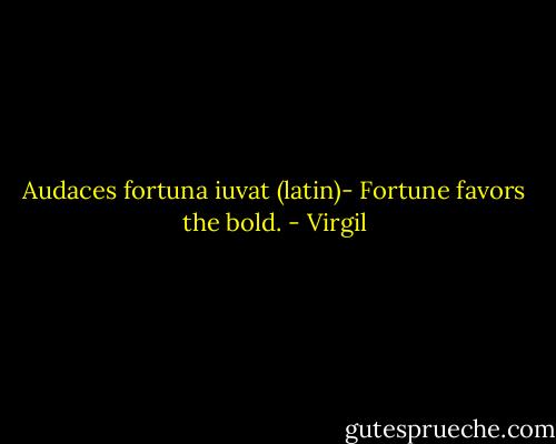 Audaces fortuna iuvat (latin)- Fortune favors the bold. - Virgil