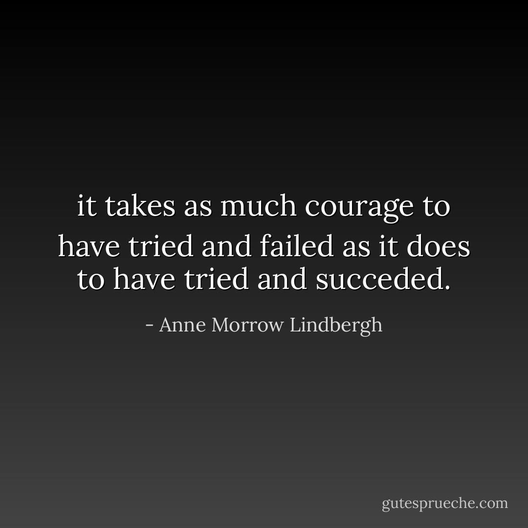 it takes as much courage to have tried and failed as it does to have tried and succeded. - Anne Morrow Lindbergh