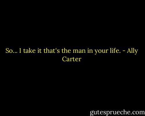 So... I take it that's the man in your life. - Ally Carter