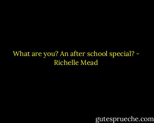 What are you? An after school special? - Richelle Mead