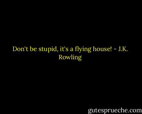 Don't be stupid, it's a flying house! - J.K. Rowling