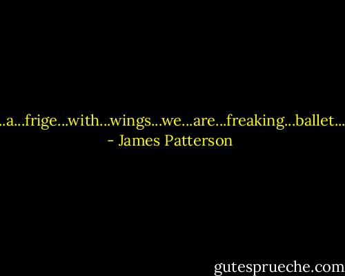 you...are...a...frige...with...wings...we...are...freaking...ballet...dancers! - James Patterson