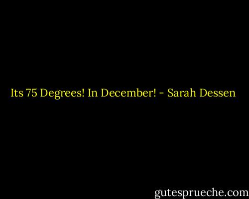 Its 75 Degrees! In December! - Sarah Dessen