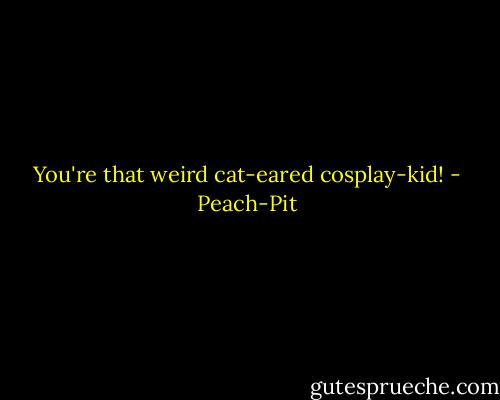 You're that weird cat-eared cosplay-kid! - Peach-Pit