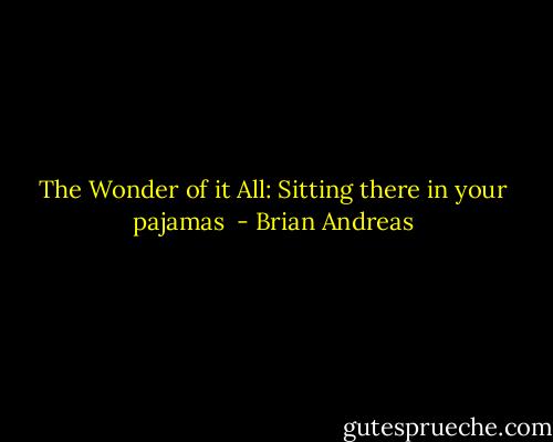 The Wonder of it All:<br />Sitting there in your pajamas  - Brian Andreas