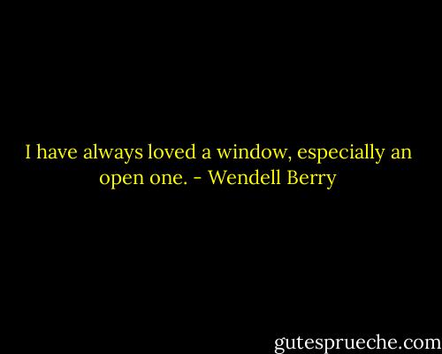 I have always loved a window, especially an open one. - Wendell Berry