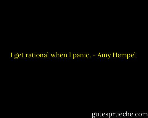 I get rational when I panic. - Amy Hempel
