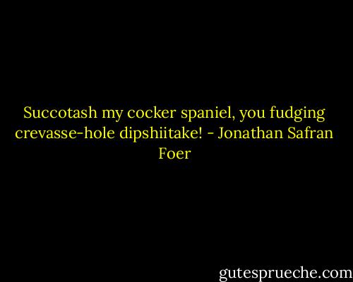 Succotash my cocker spaniel, you fudging crevasse-hole dipshiitake! - Jonathan Safran Foer