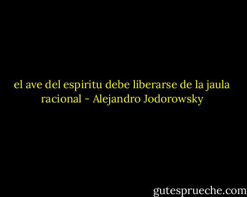 el ave del espiritu debe liberarse de la jaula racional - Alejandro Jodorowsky