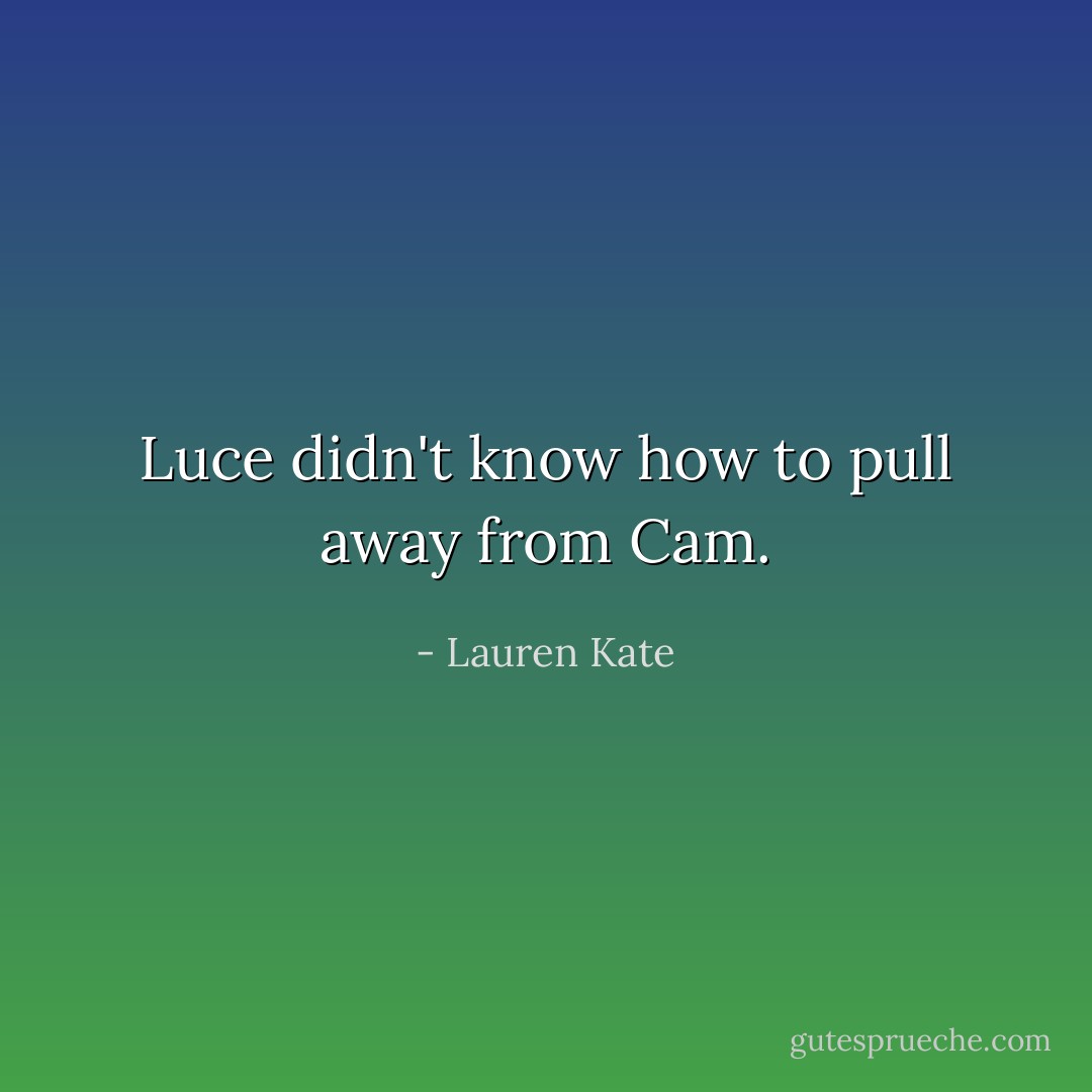 Luce didn't know how to pull away from Cam. - Lauren Kate