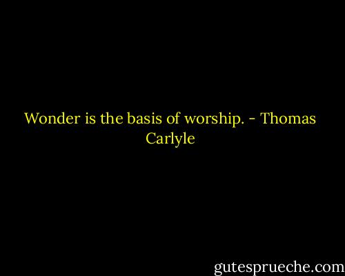 Wonder is the basis of worship. - Thomas Carlyle
