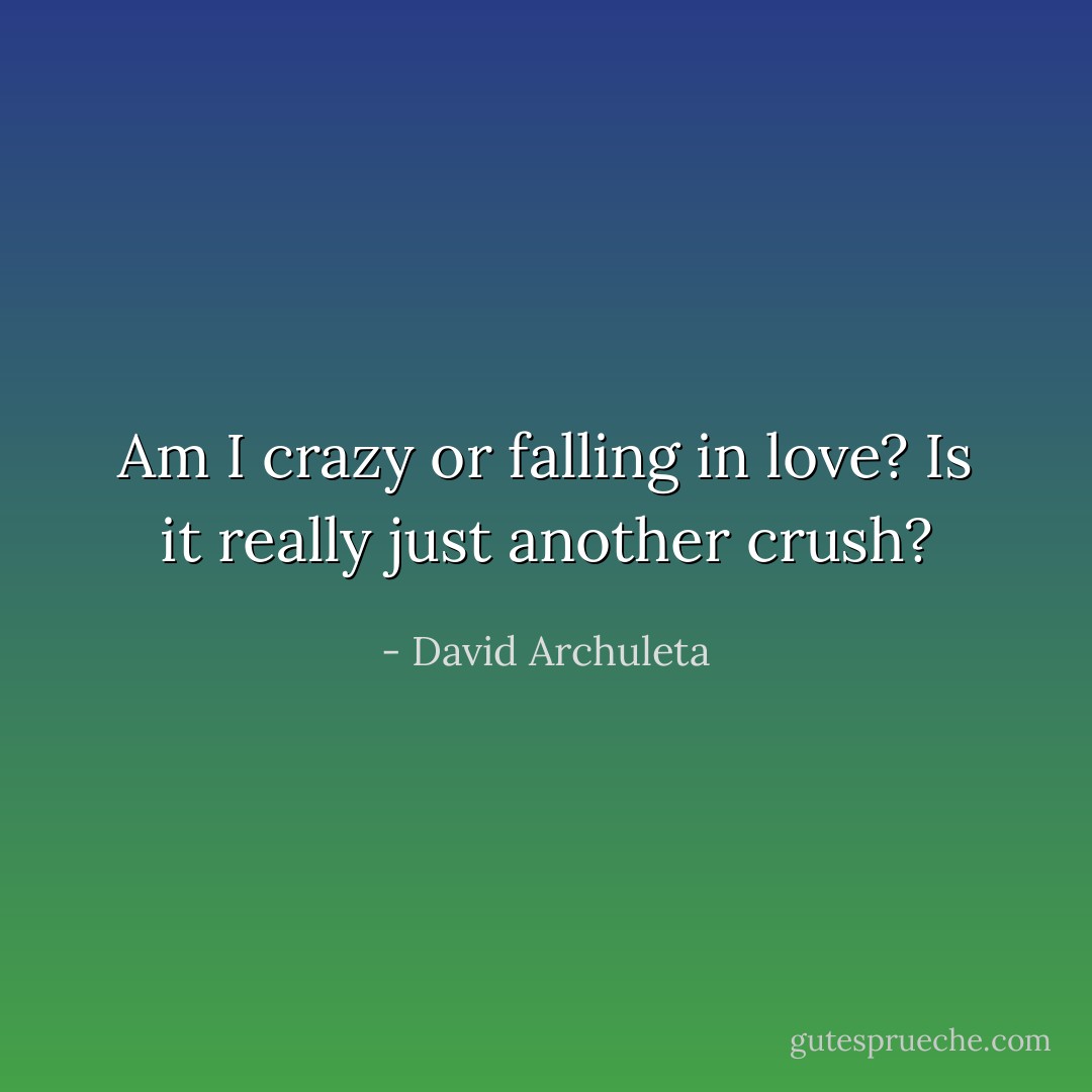 Am I crazy or falling in love? Is it really just another crush? - David Archuleta
