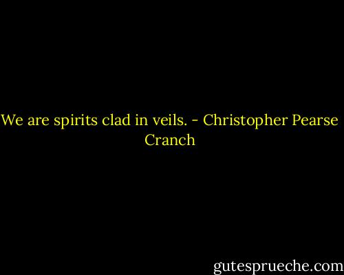 We are spirits clad in veils. - Christopher Pearse Cranch