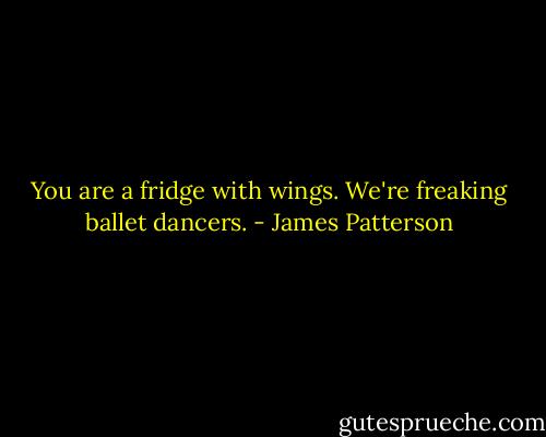 You are a fridge with wings. We're freaking ballet dancers. - James Patterson