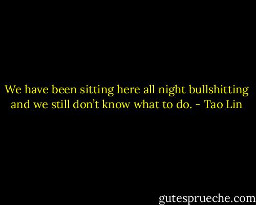 We have been sitting here all night bullshitting and we still don’t know what to do. - Tao Lin