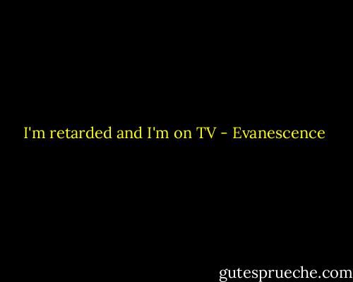 I'm retarded and I'm on TV - Evanescence
