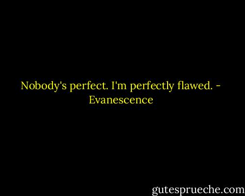 Nobody's perfect. I'm perfectly flawed. - Evanescence