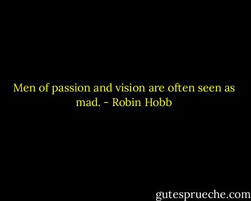 Men of passion and vision are often seen as mad. - Robin Hobb
