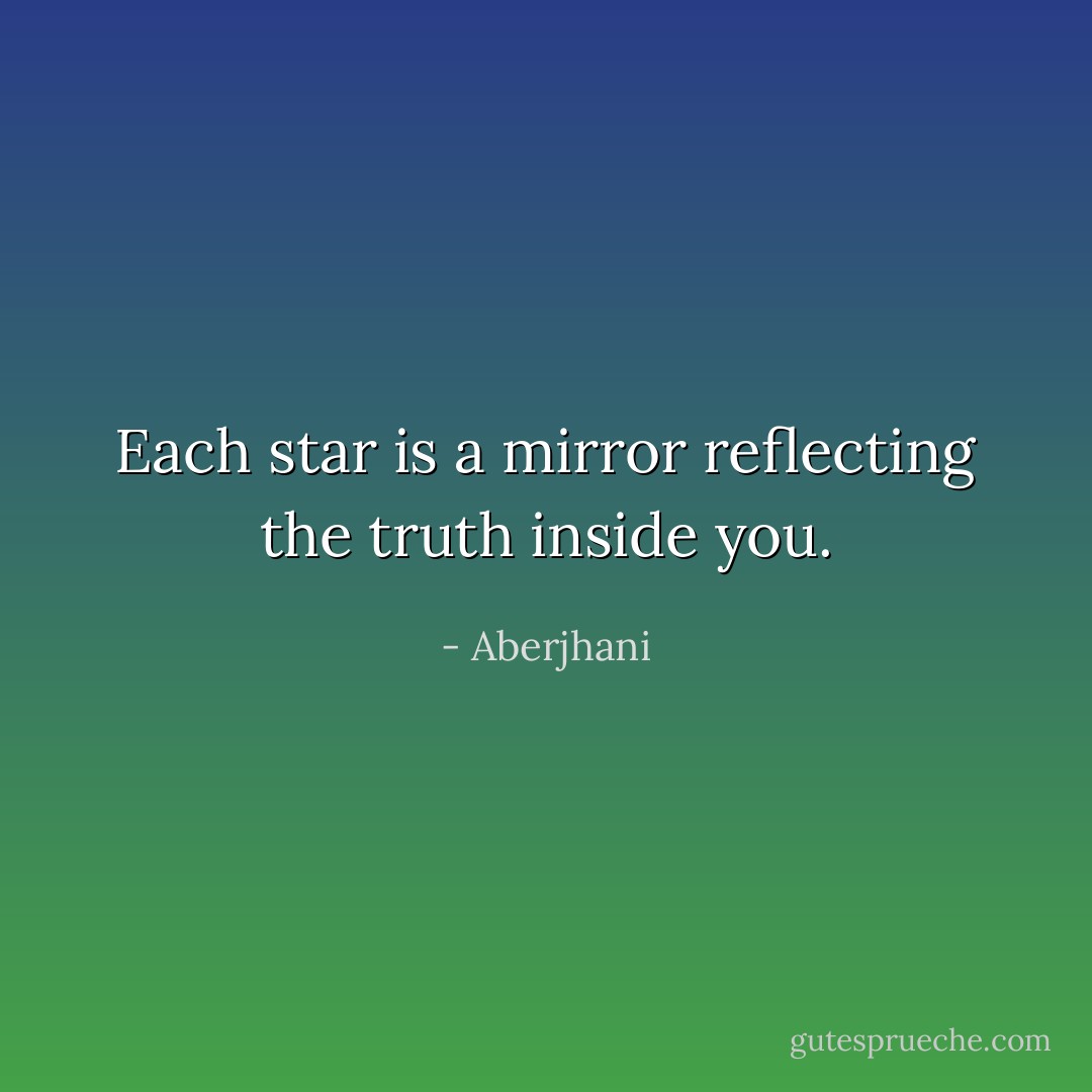 Each star is a mirror reflecting the truth inside you. - Aberjhani