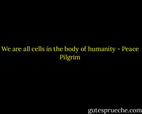 We are all cells in the body of humanity - Peace Pilgrim