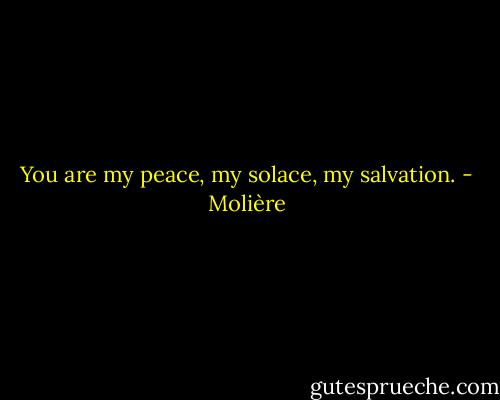 You are my peace, my solace, my salvation. - Molière
