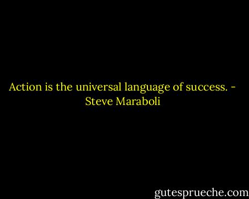 Action is the universal language of success. - Steve Maraboli