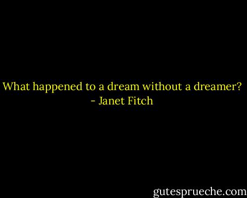 What happened to a dream without a dreamer? - Janet Fitch