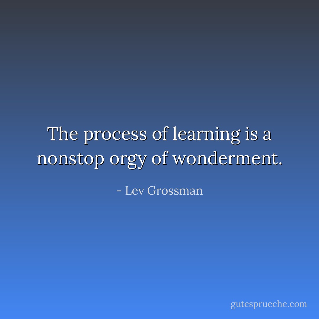 The process of learning is a nonstop orgy of wonderment. - Lev Grossman