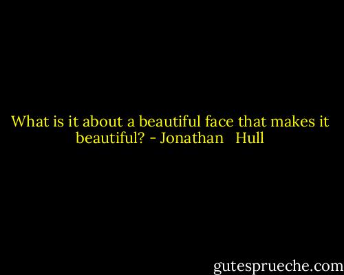 What is it about a beautiful face that makes it beautiful? - Jonathan   Hull