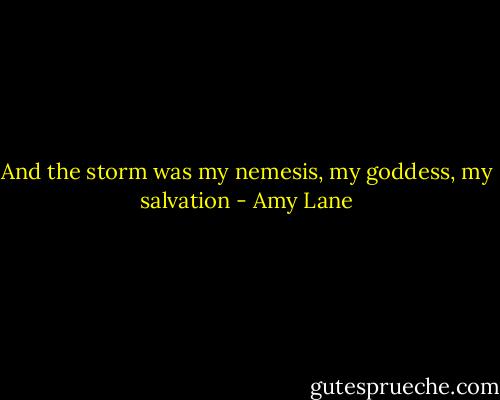 And the storm was my nemesis, my goddess, my salvation - Amy Lane