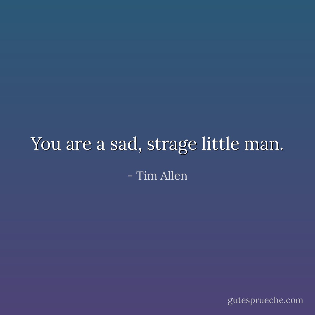 You are a sad, strage little man. - Tim Allen