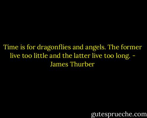 Time is for dragonflies and angels. The former live too little and the latter live too long. - James Thurber