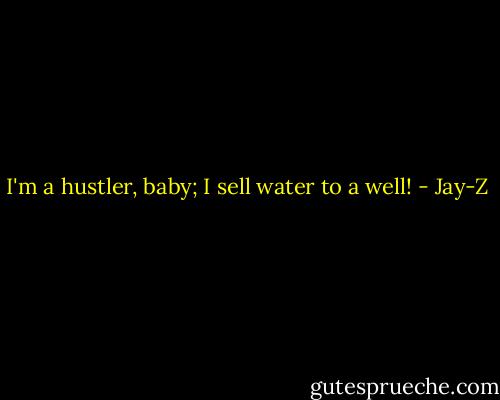 I'm a hustler, baby; I sell water to a well! - Jay-Z