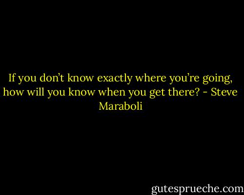If you don’t know exactly where you’re going, how will you know when you get there? - Steve Maraboli