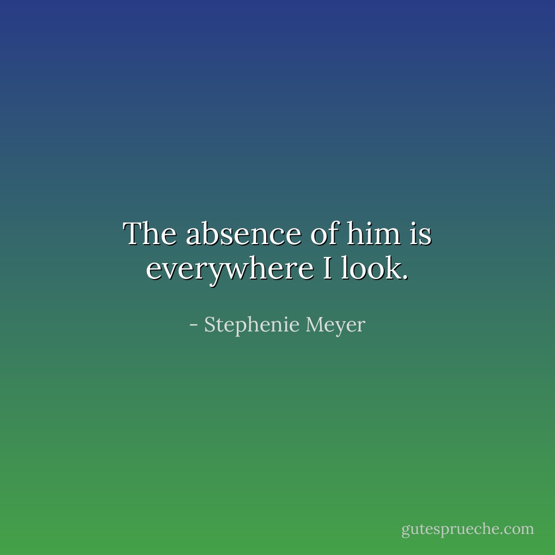 The absence of him is everywhere I look. - Stephenie Meyer