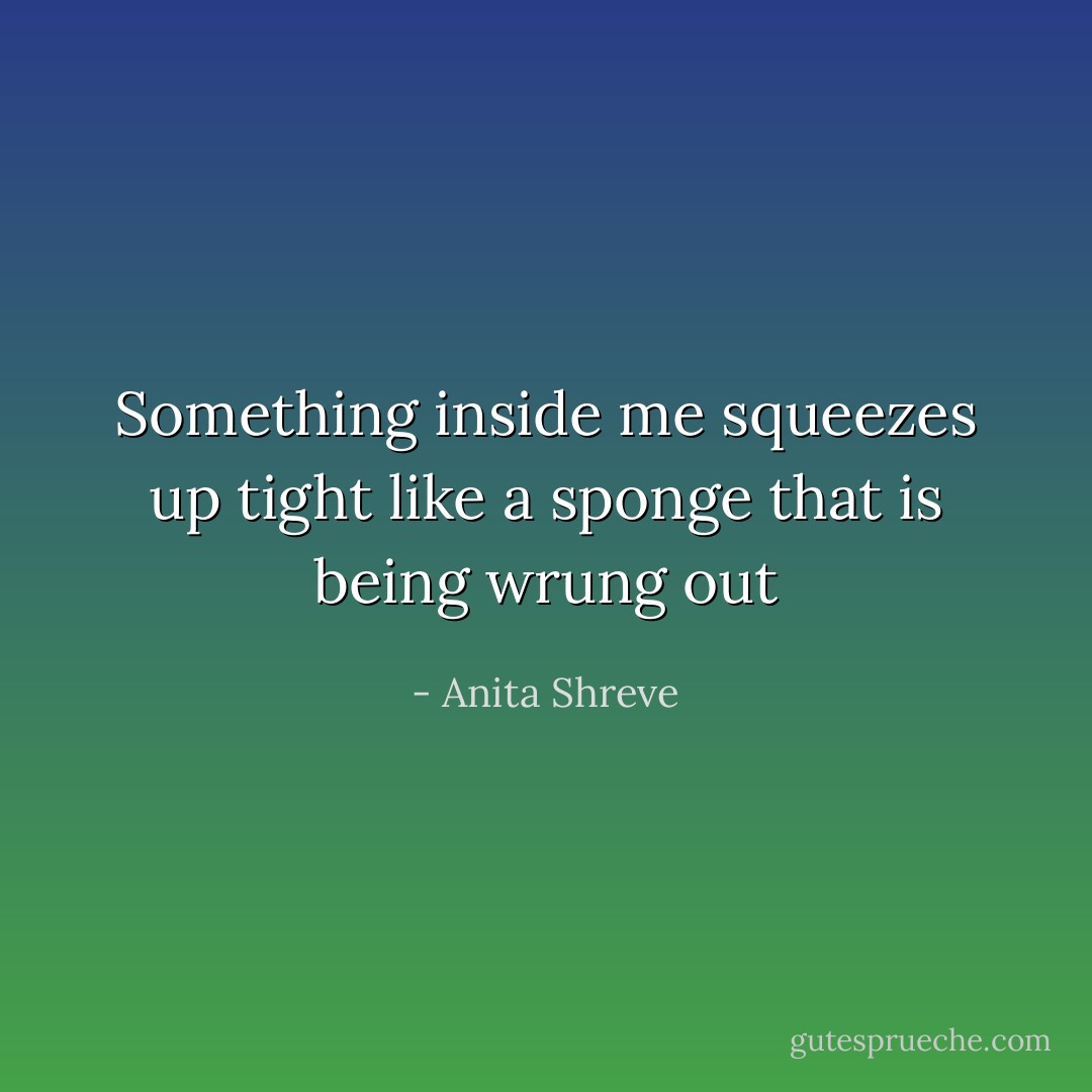 Something inside me squeezes up tight like a sponge that is being wrung out - Anita Shreve