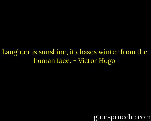 Laughter is sunshine, it chases winter from the human face. - Victor Hugo